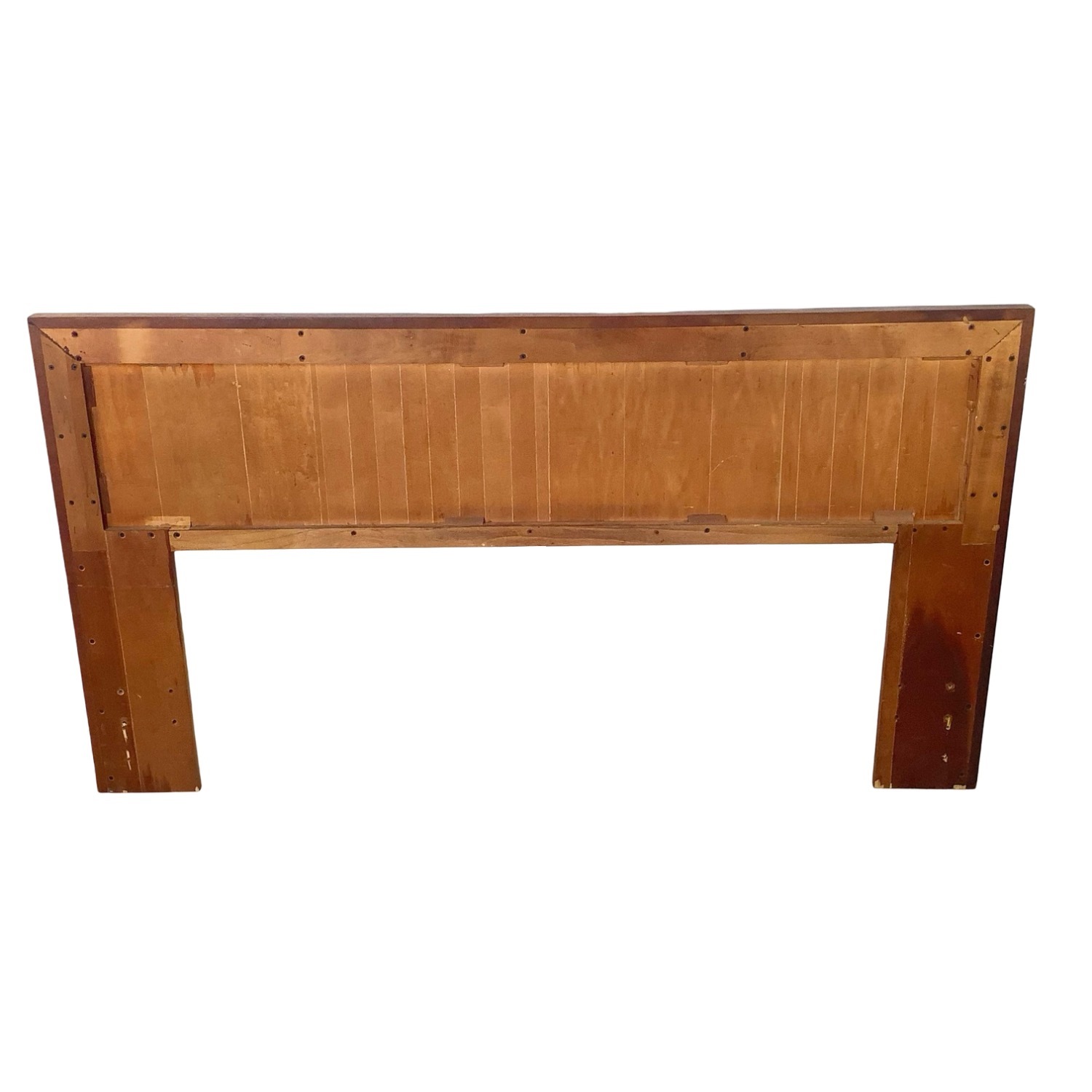 Mid-Century Walnut Headboard W Chrome Trim - image-17