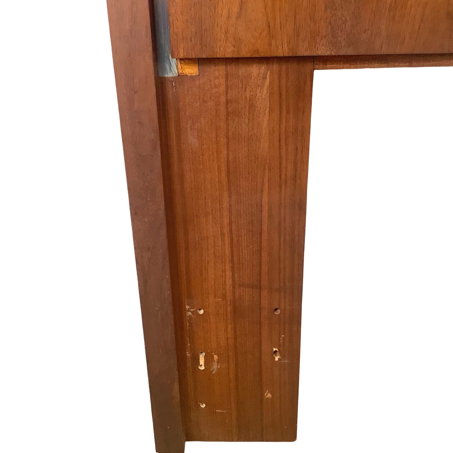 Mid-Century Walnut Headboard W Chrome Trim - image-11