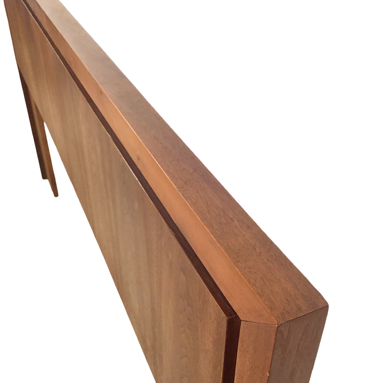 Mid-Century Walnut Headboard W Chrome Trim - image-13