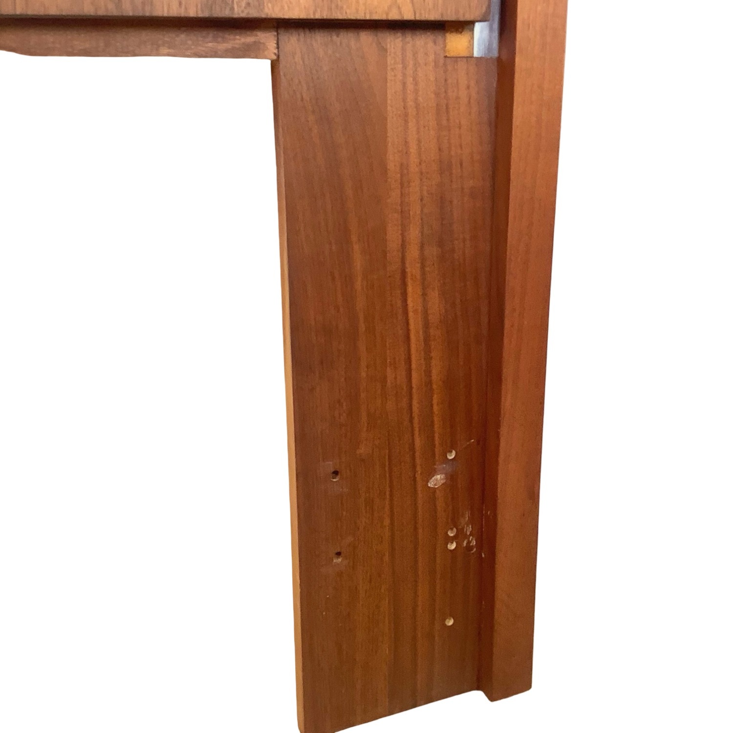 Mid-Century Walnut Headboard W Chrome Trim - image-5