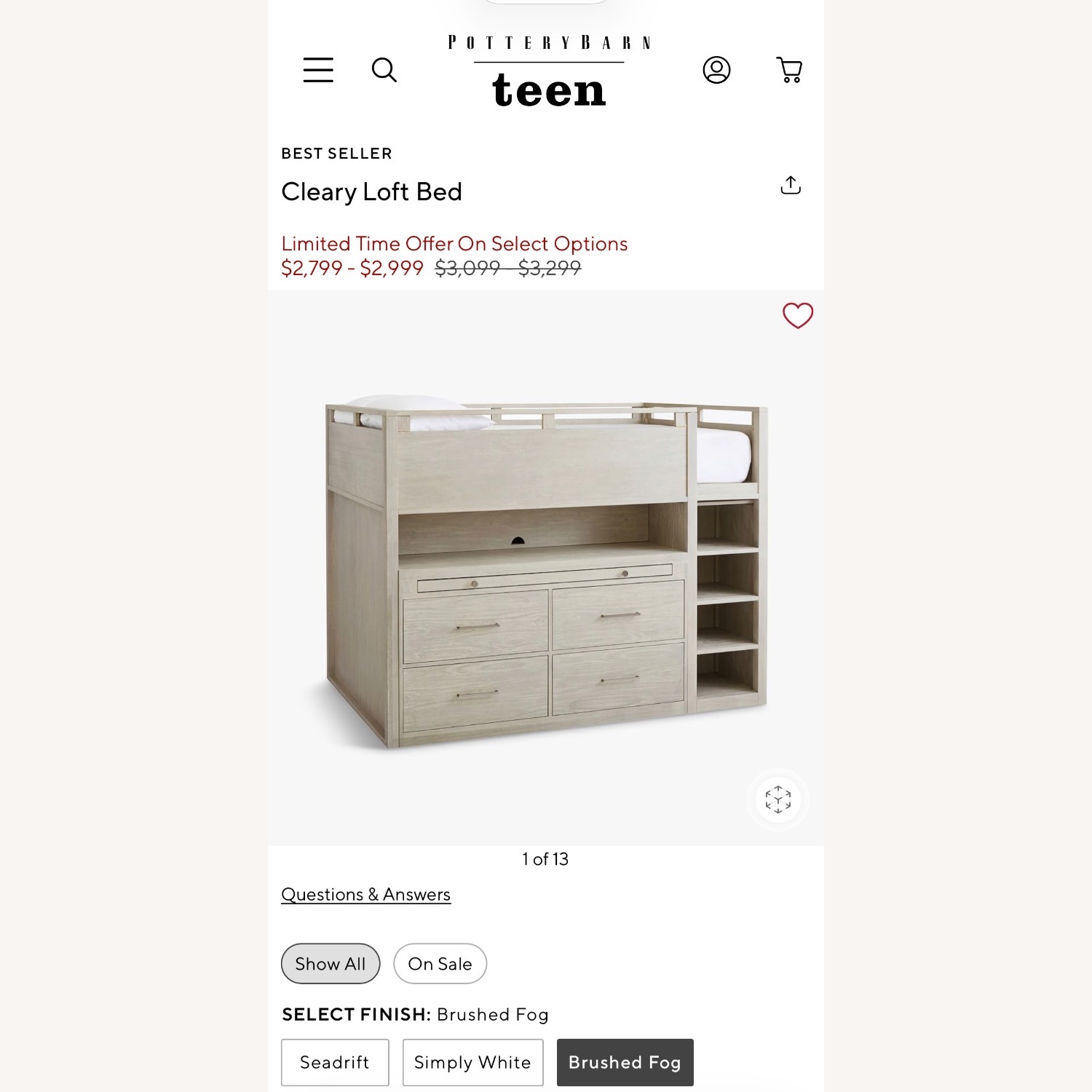 Pottery Barn Cleary Twin Loft Bed - image-10