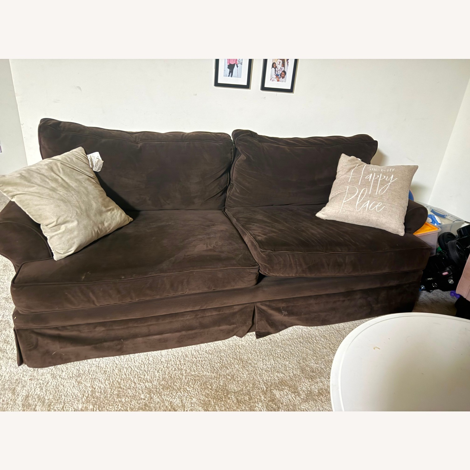Dark Brown Fabric 3+ Piece Sectional - image-2
