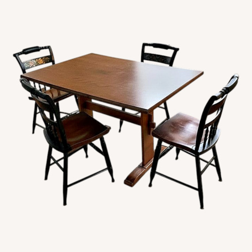 Used Hitchcock Furniture Dark Brown Wood Dining Set for sale on AptDeco