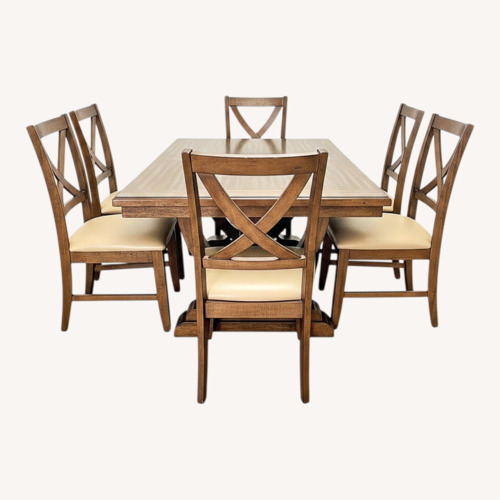 Used Costco Wooden Extendable Dining Set for sale on AptDeco