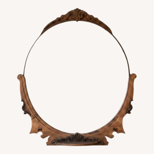 Used Vintage/Antique Finds Dark Brown Wood Wall Mirror for sale on AptDeco