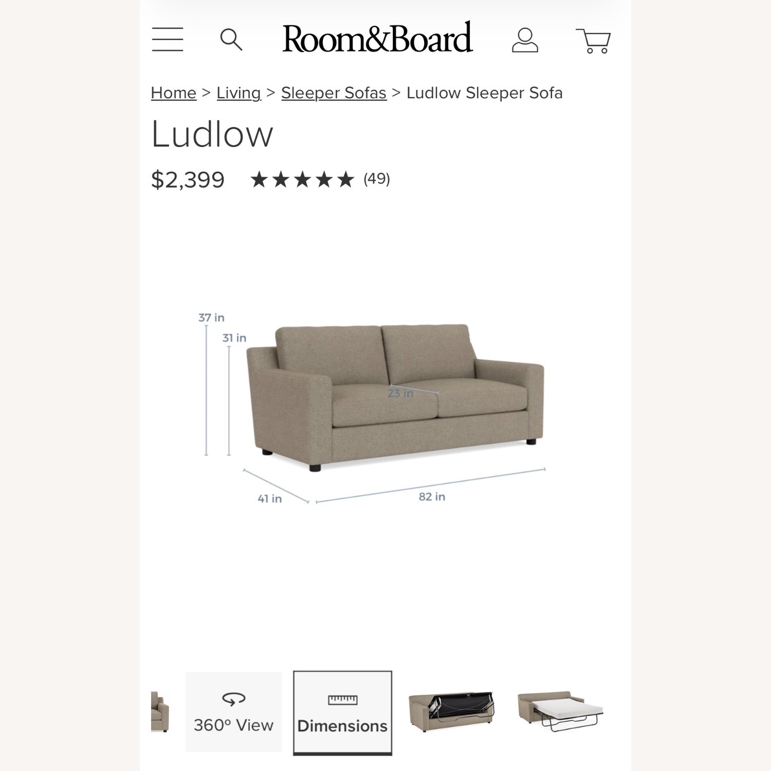 Room & Board Ludlow Sleeper Sofa  - image-3