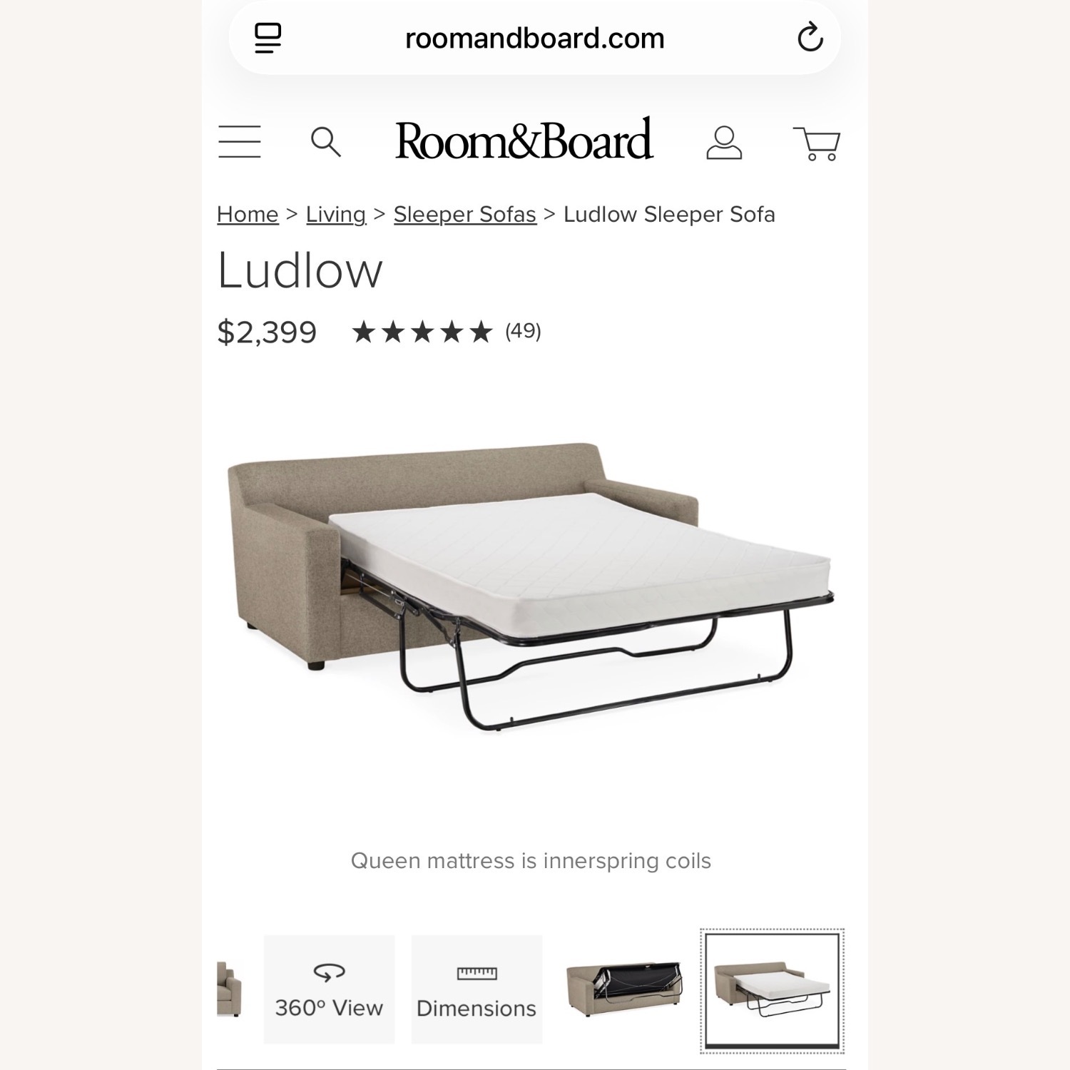 Room & Board Ludlow Sleeper Sofa  - image-4