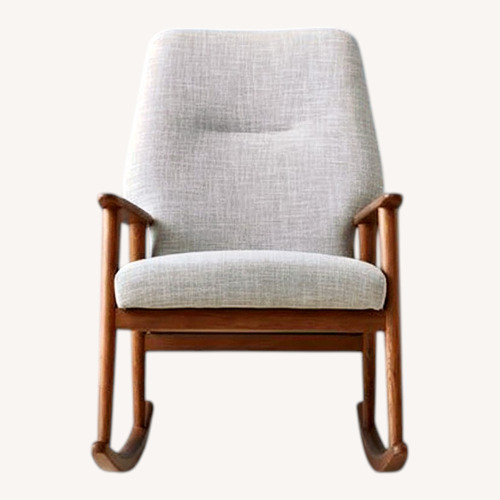 Used West Elm Light Gray and Wood Rocking Chair for sale on AptDeco