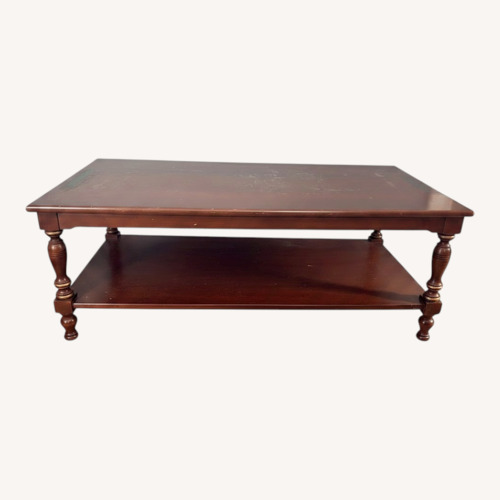 Used Hitchcock Furniture Dark Brown Wood Coffee Table for sale on AptDeco