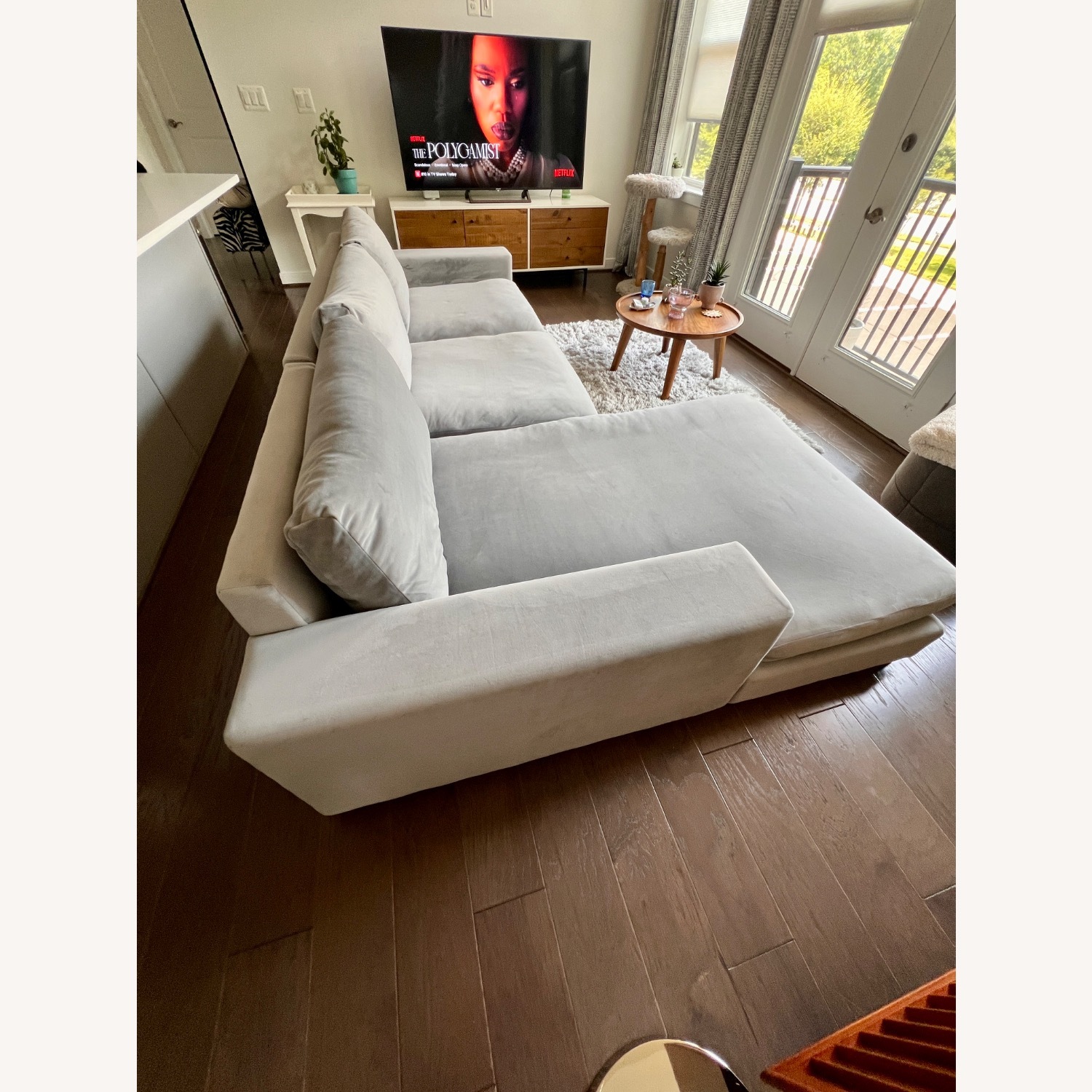 Joybird Holt Light Gray Velvet 2 Piece Sectional - image-5