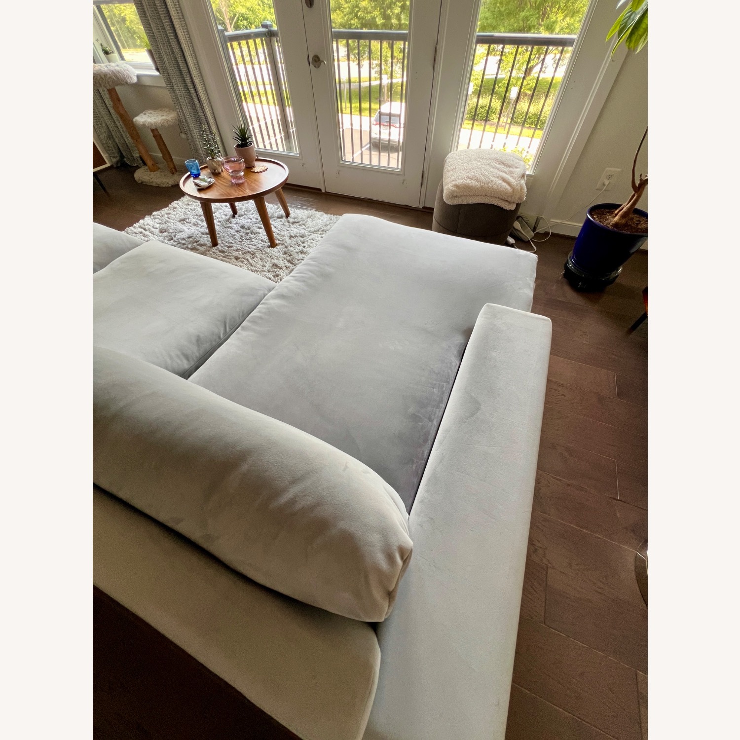 Joybird Holt Light Gray Velvet 2 Piece Sectional - image-6