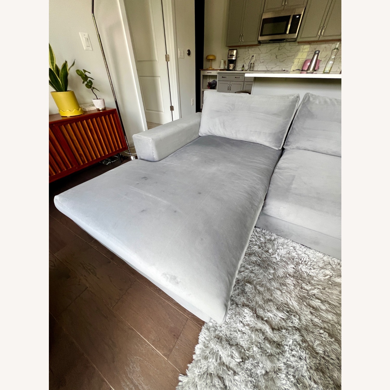 Joybird Holt Light Gray Velvet 2 Piece Sectional - image-7