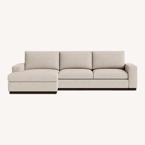 Used Joybird Holt Light Gray Velvet 2 Piece Sectional for sale on AptDeco