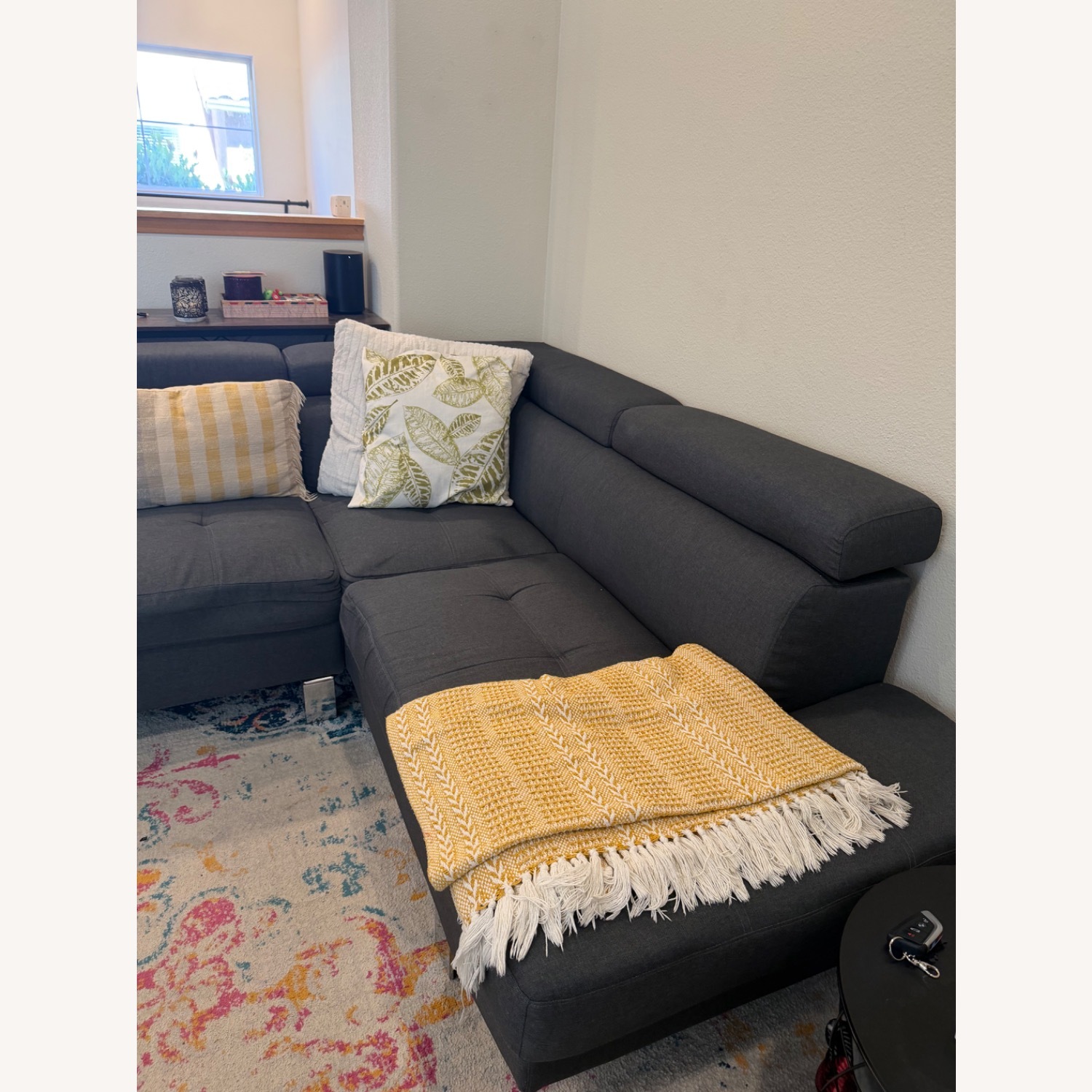Wayfair Steinway Dark Gray Fabric 3+ Seater Sofa - image-3