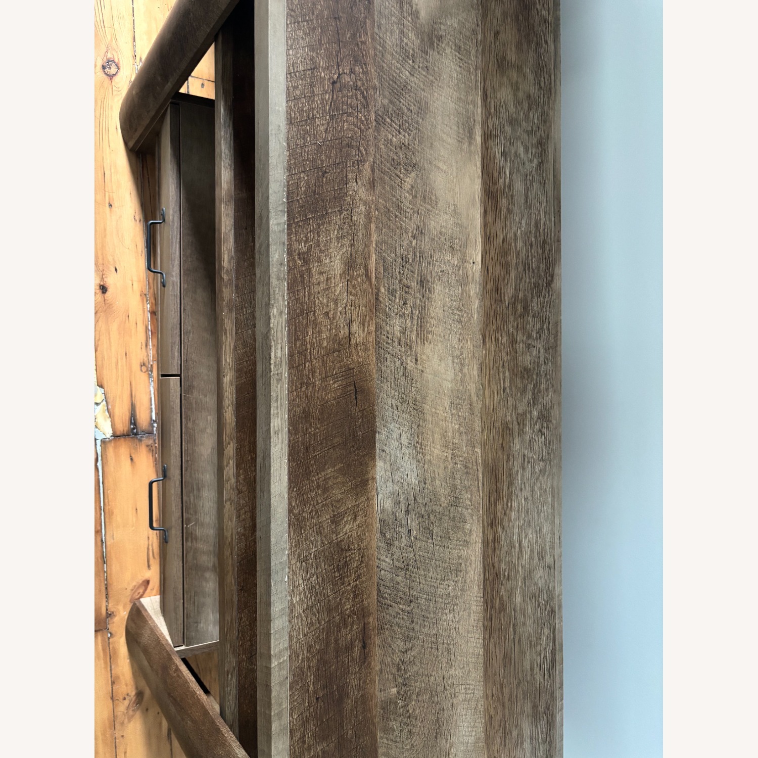 Rustic Tapered TV Console w Rounded Pillars - image-4