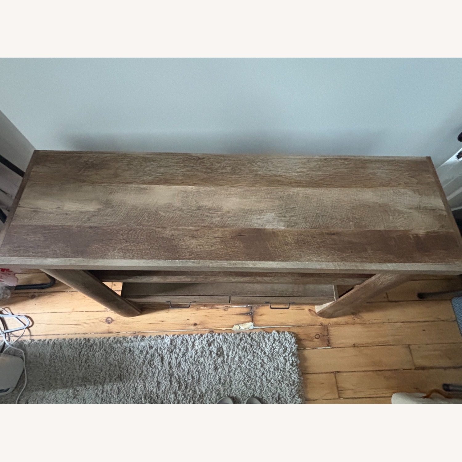 Rustic Tapered TV Console w Rounded Pillars - image-7