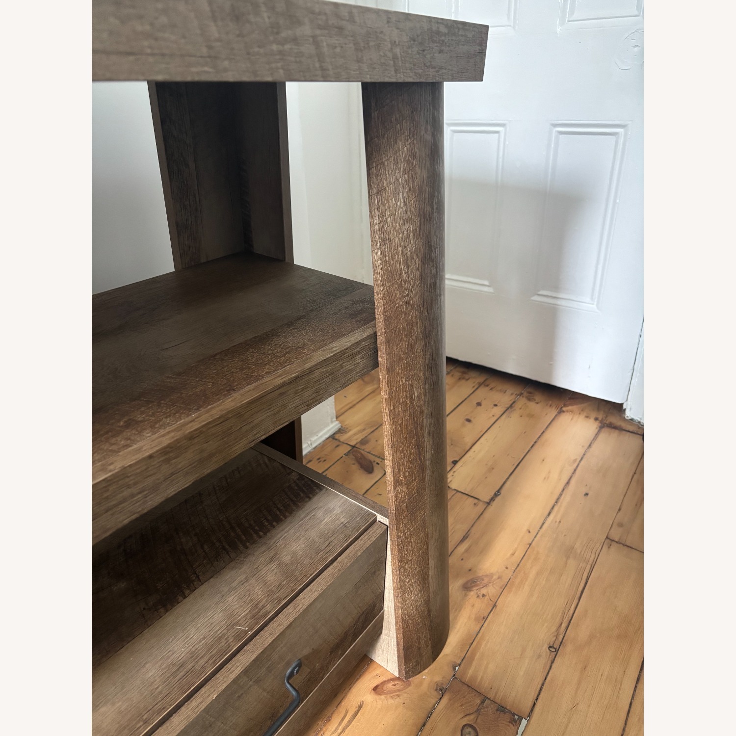 Rustic Tapered TV Console w Rounded Pillars - image-5