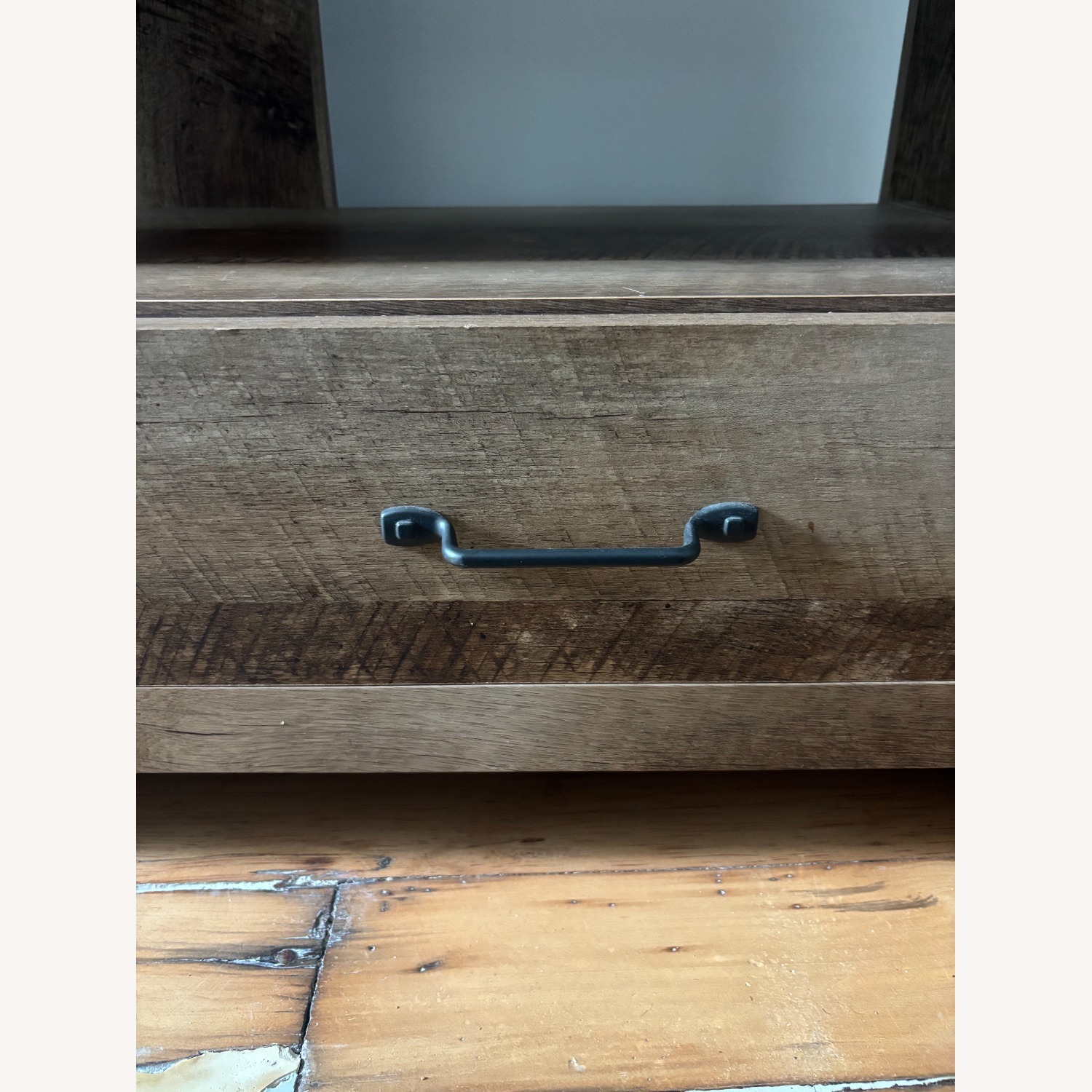Rustic Tapered TV Console w Rounded Pillars - image-1