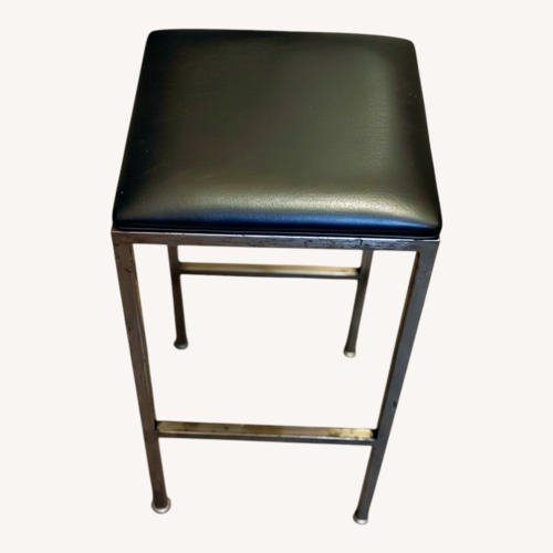 Used Mr Bar Stool Black Faux Leather Stools for sale on AptDeco