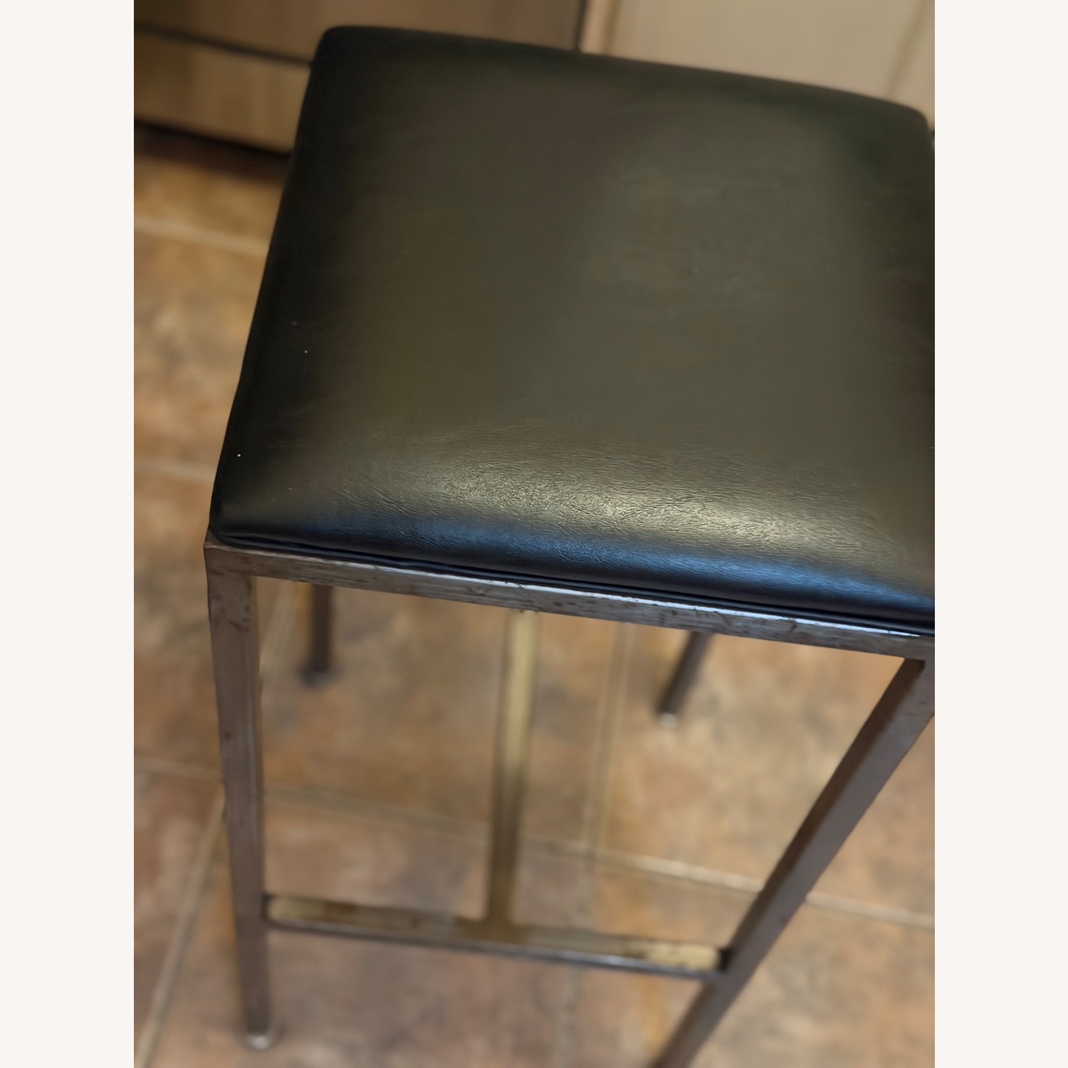 Mr Bar Stool Black Faux Leather Stools - image-1