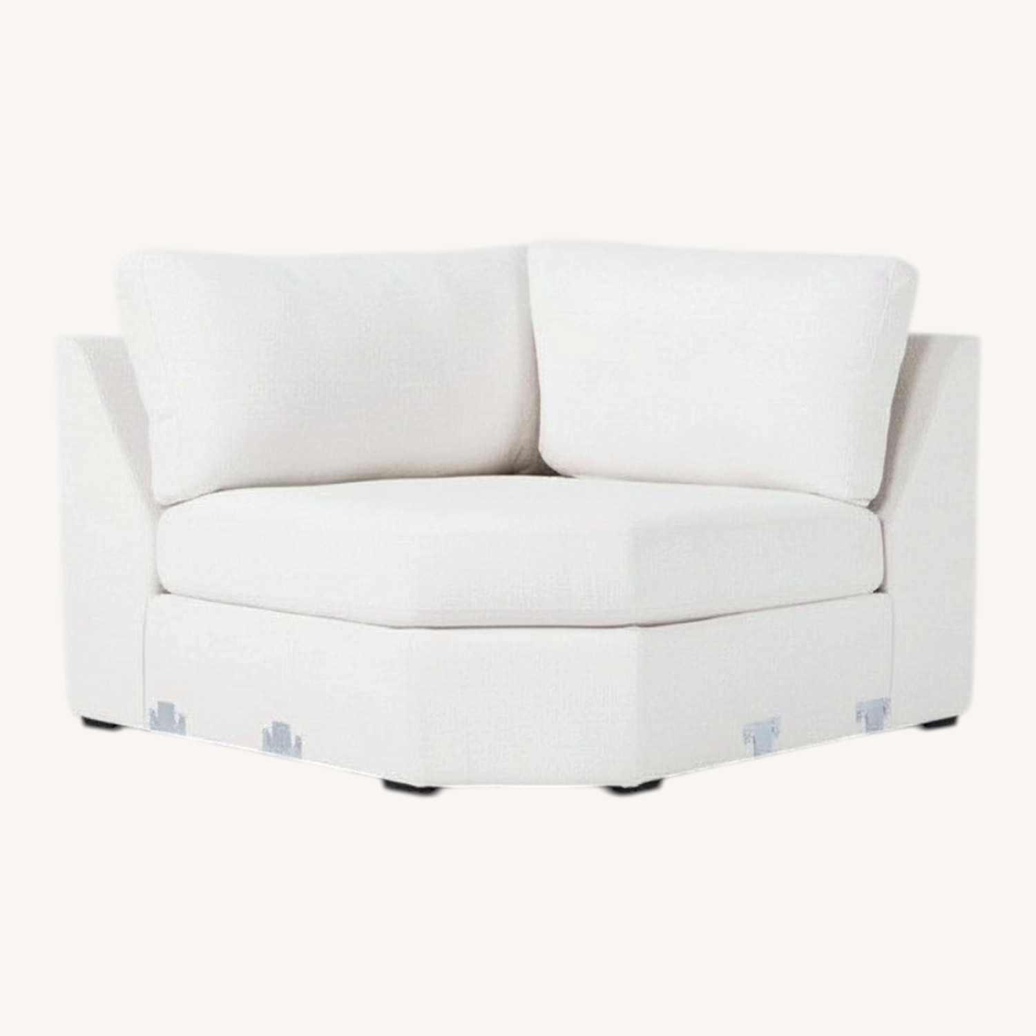 Living Spaces Santo Foam Il White Fabric Chaise Lounge - image-0