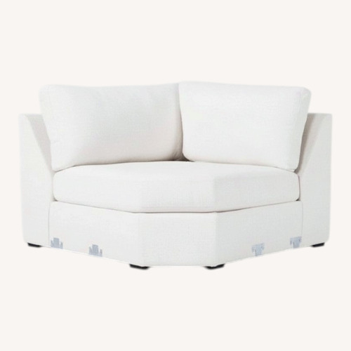 Used Living Spaces Santo Foam Il White Fabric Chaise Lounge for sale on AptDeco