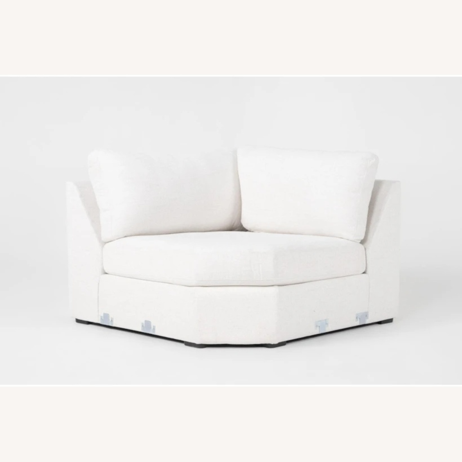 Living Spaces Santo Foam Il White Fabric Chaise Lounge - image-6