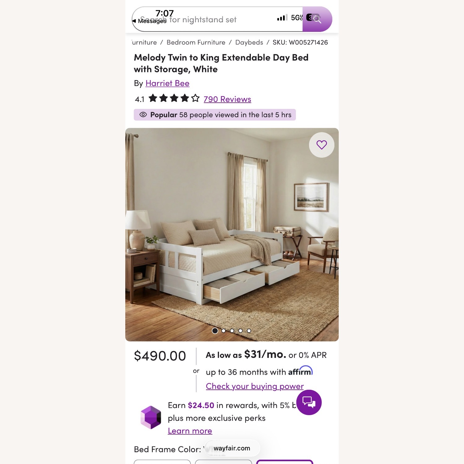 Wayfair Harriet Bee White Wood Daybed - image-4