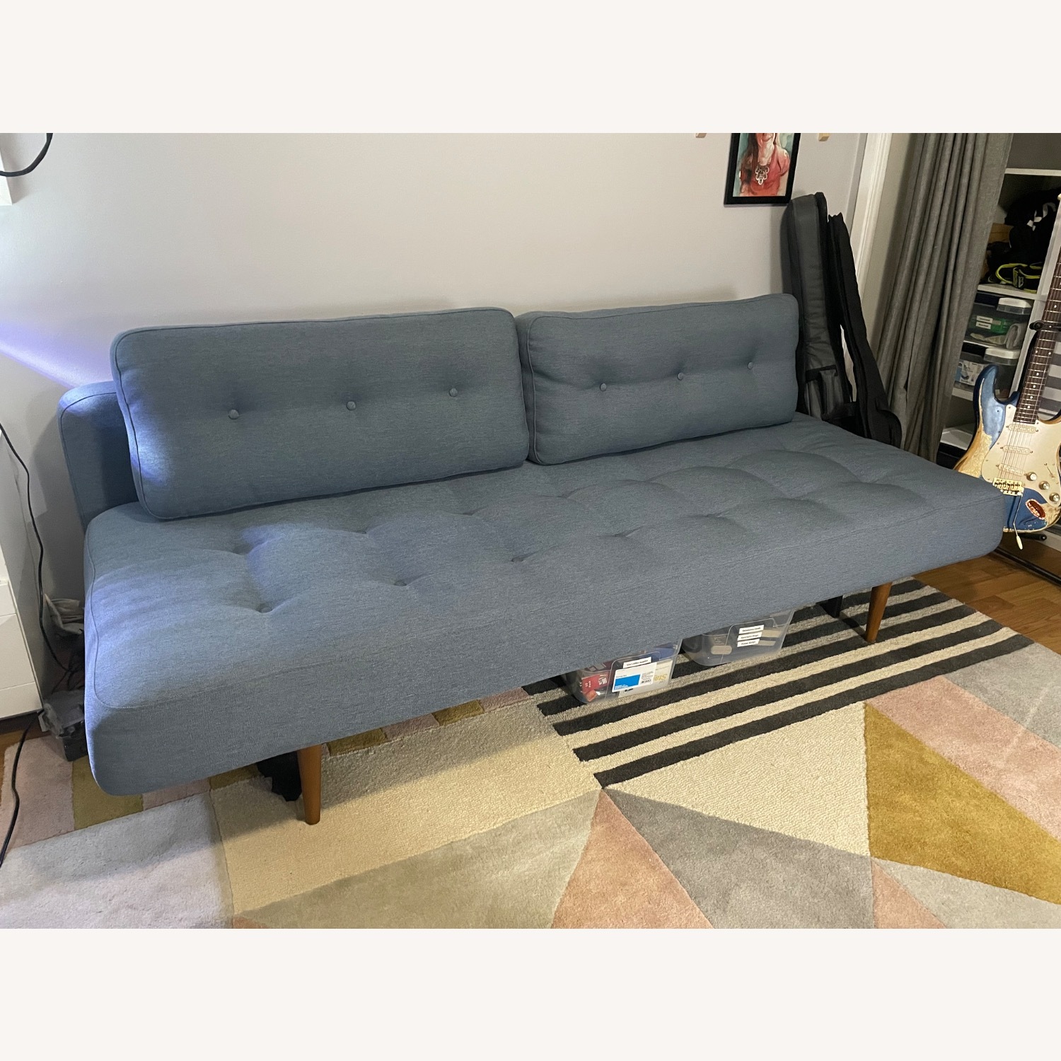 Room & Board Deco Grey Convertible Sofa - image-3