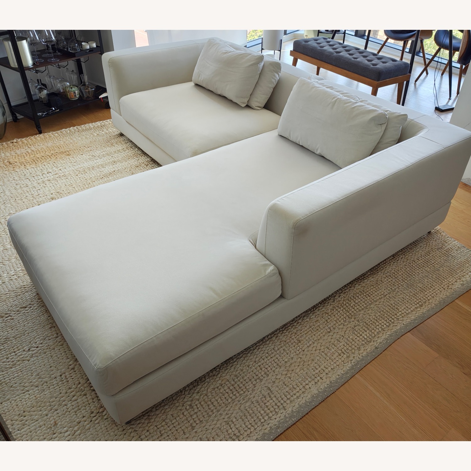 Rove Concepts White Fabric 2 Piece Sectionals - image-2