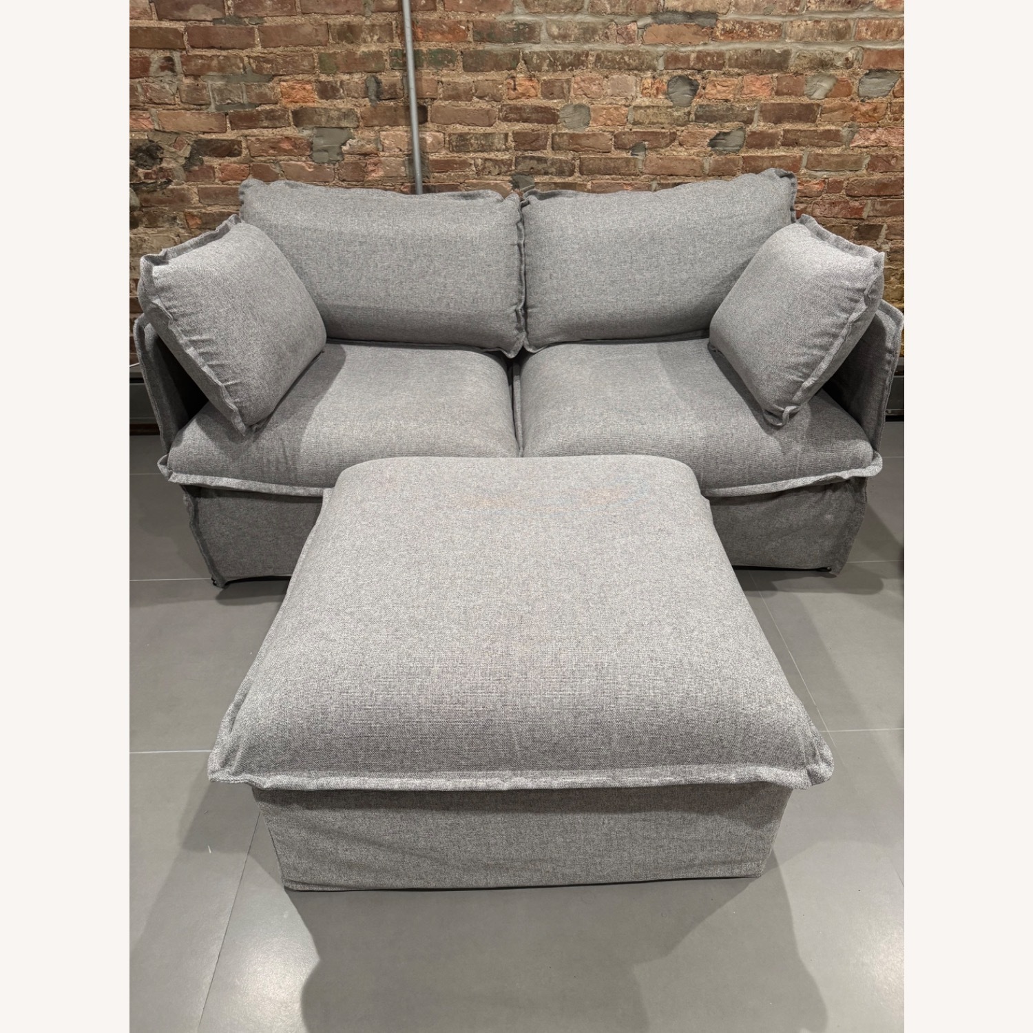 Anabei Dark Gray Fabric 2 Piece Sectional - image-1