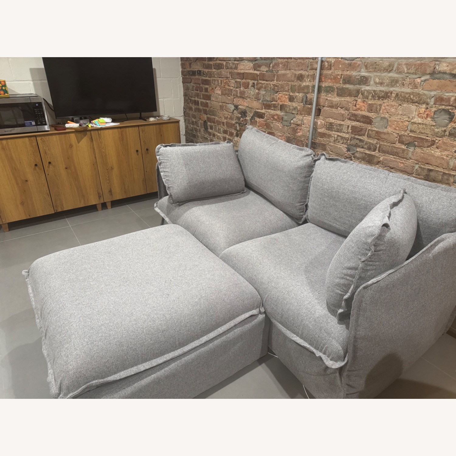 Anabei Dark Gray Fabric 2 Piece Sectional - image-2