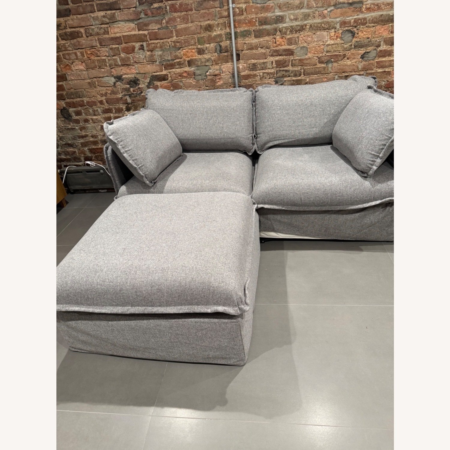 Anabei Dark Gray Fabric 2 Piece Sectional - image-5