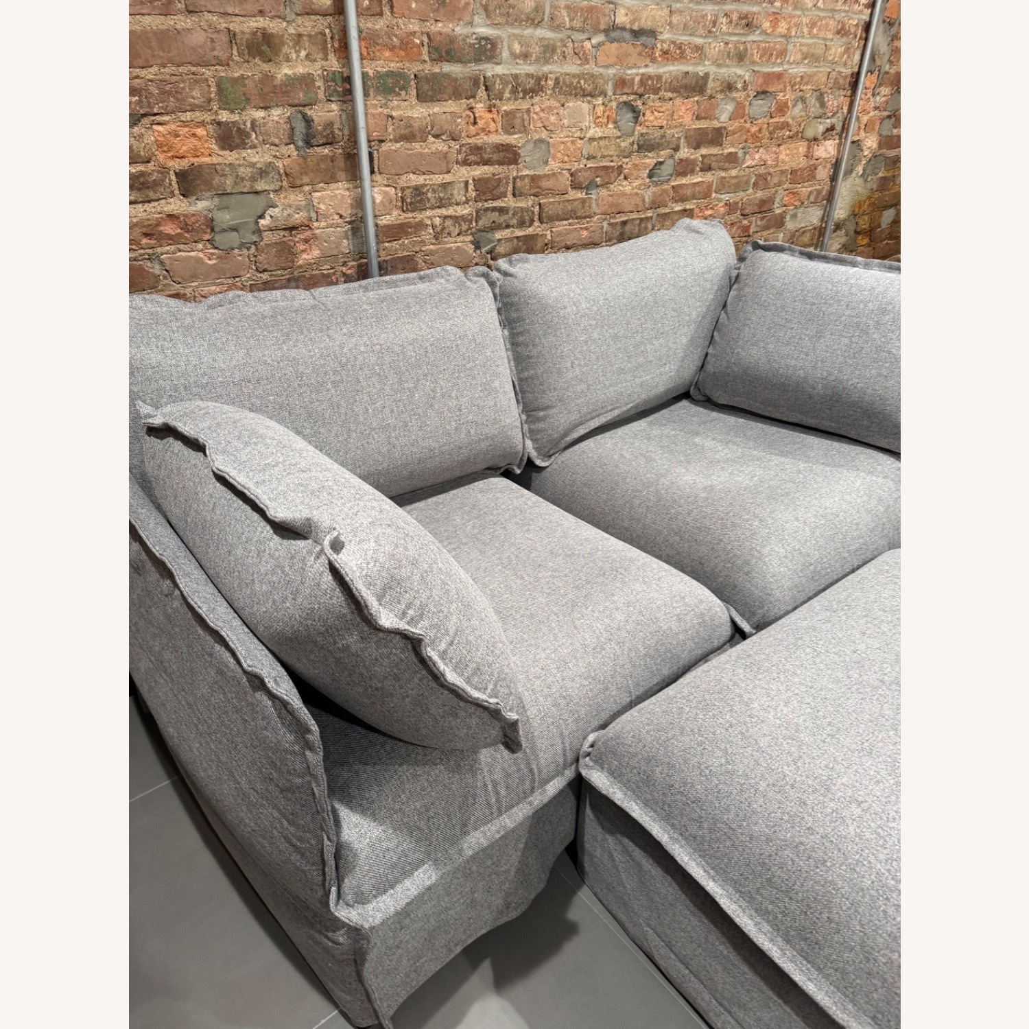 Anabei Dark Gray Fabric 2 Piece Sectional - image-3