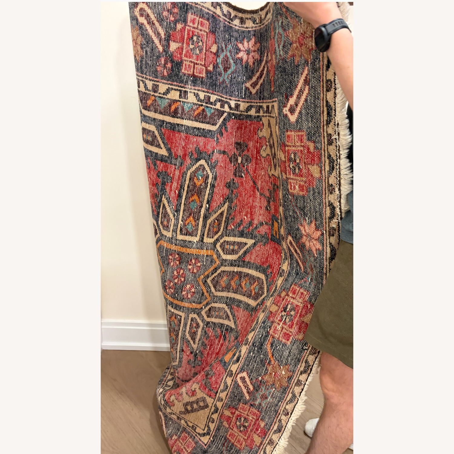Red Fabric Area Rug 1' x 5' - image-1