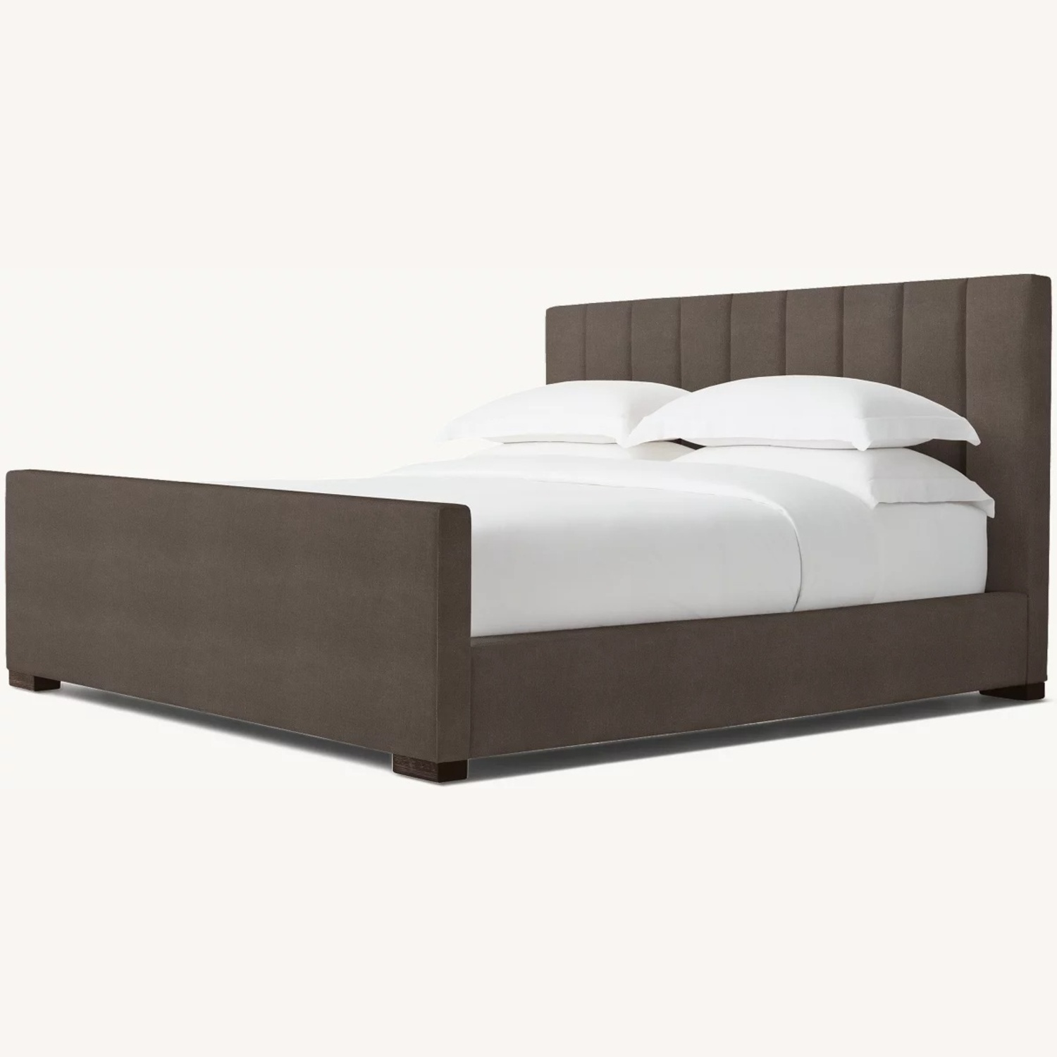Restoration Hardware Dark Gray Velvet King Bed - image-5