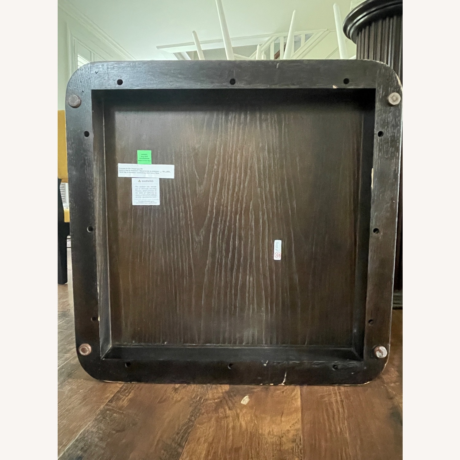Restoration Hardware Dark Brown Wood Side Table - image-8