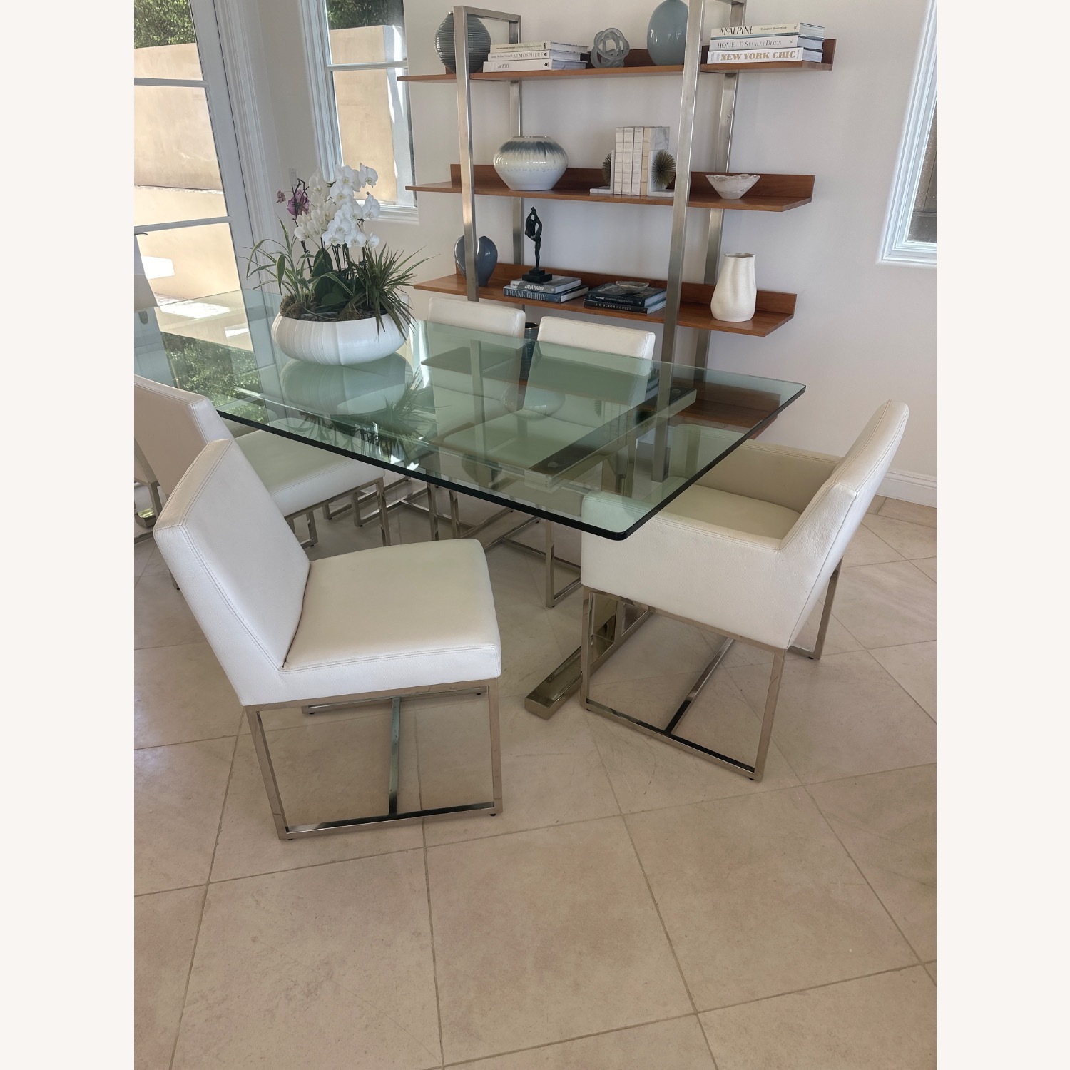 Restoration Hardware White Metal Dining Chairs - image-2