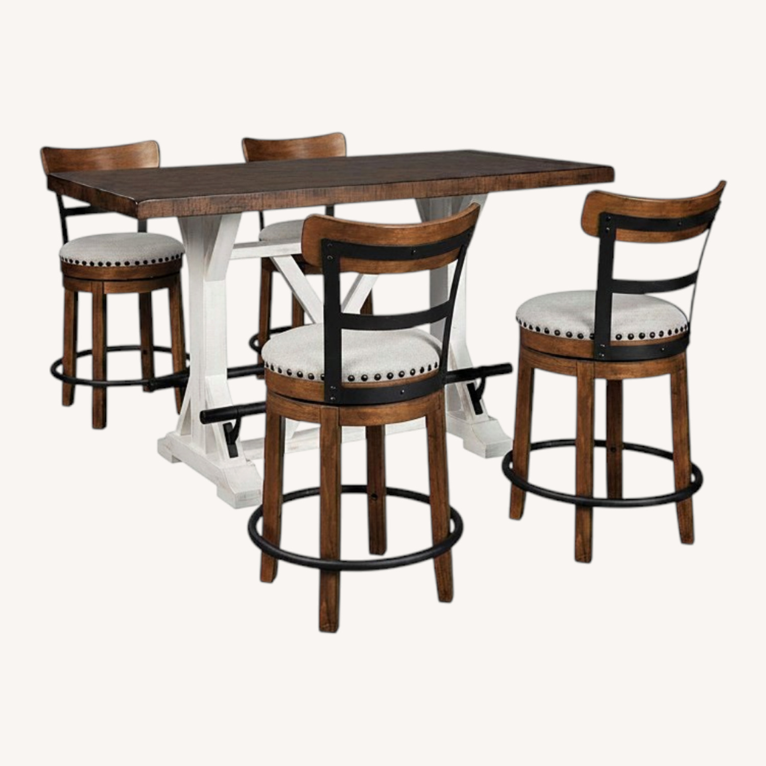 Ashley Valebeck Counter Height Dining Table and 4 Barstools - image-0