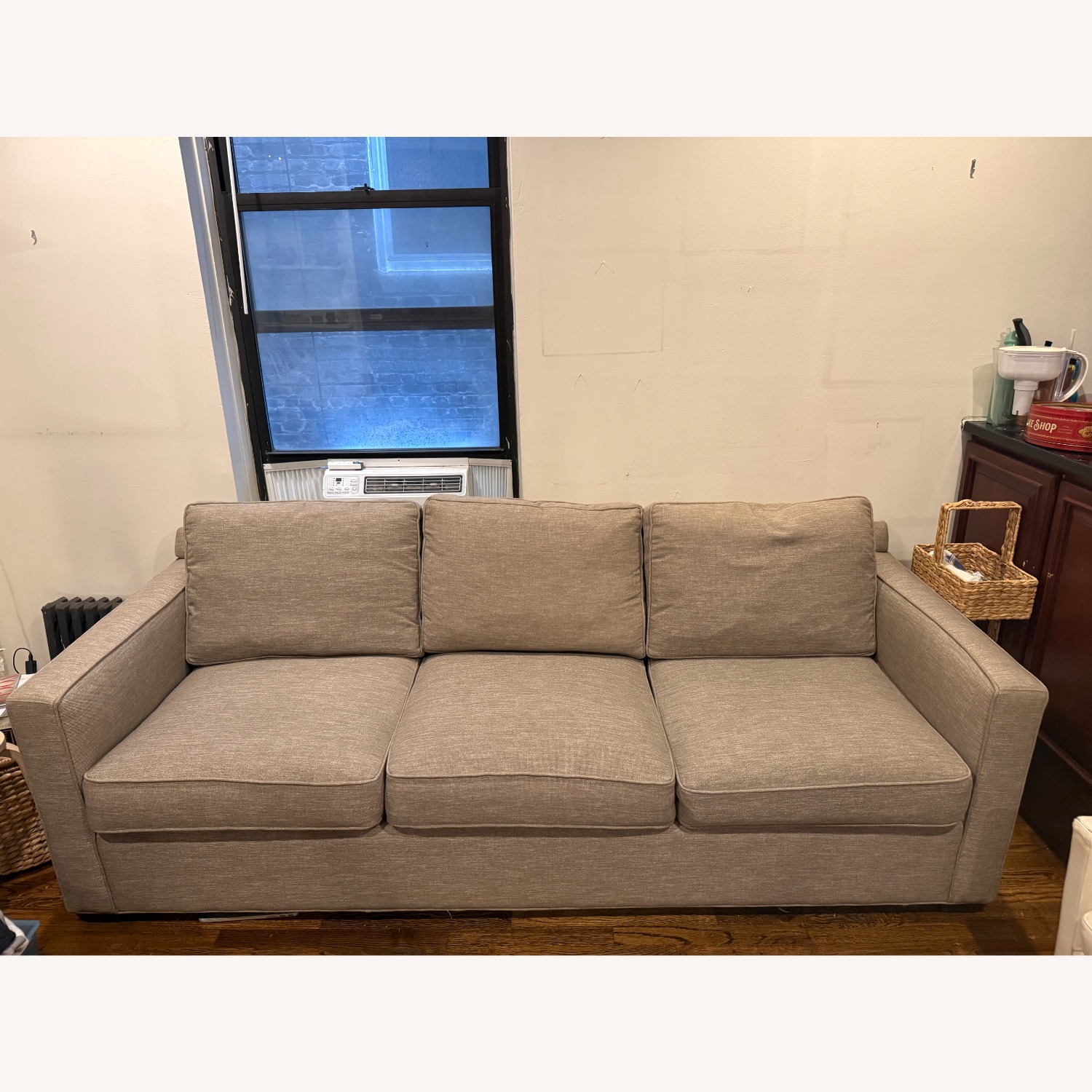 Crate & Barrel Axis Light Gray Fabric 3 Seater Sofa - image-1