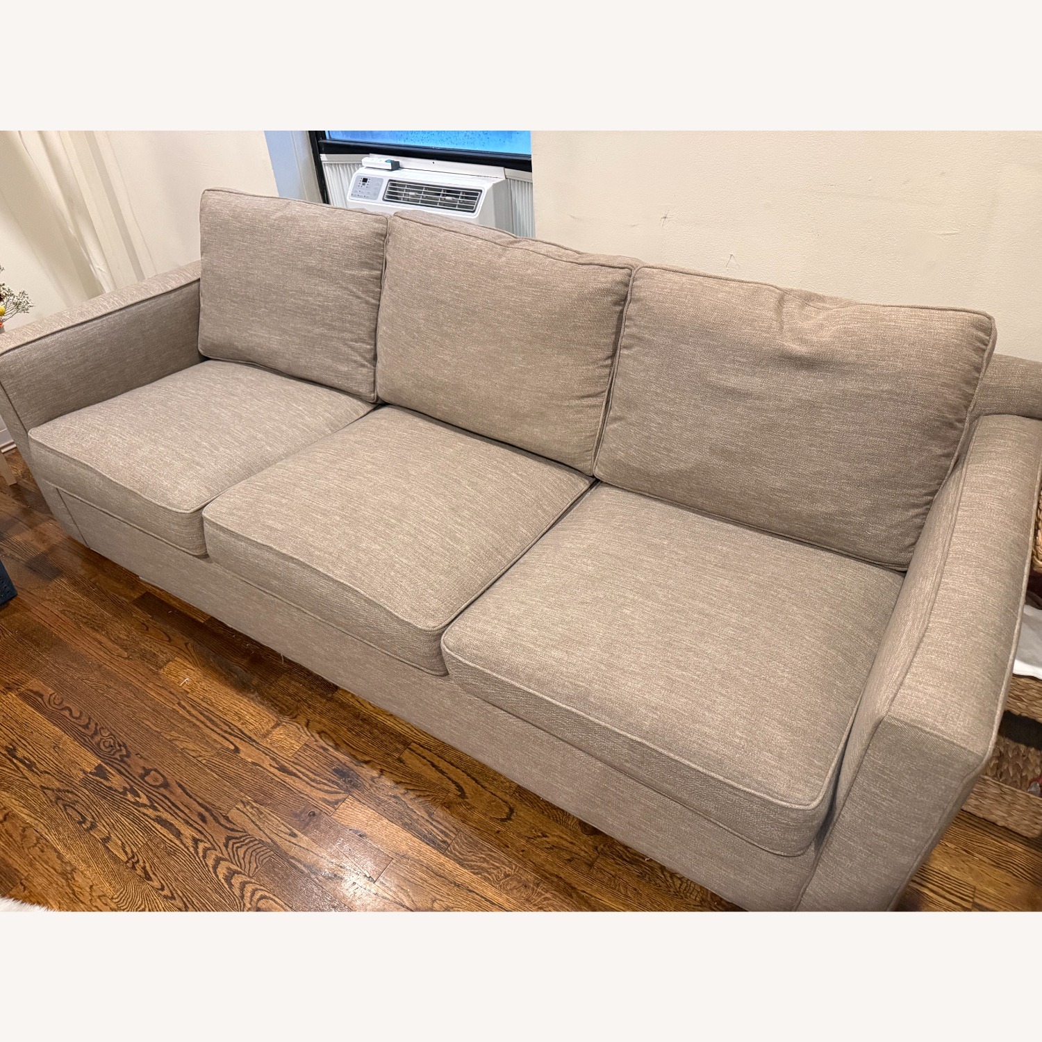 Crate & Barrel Axis Light Gray Fabric 3 Seater Sofa - image-2
