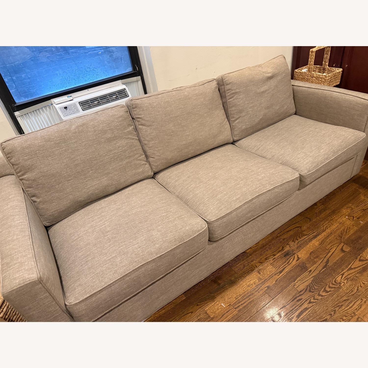 Crate & Barrel Axis Light Gray Fabric 3 Seater Sofa - image-3