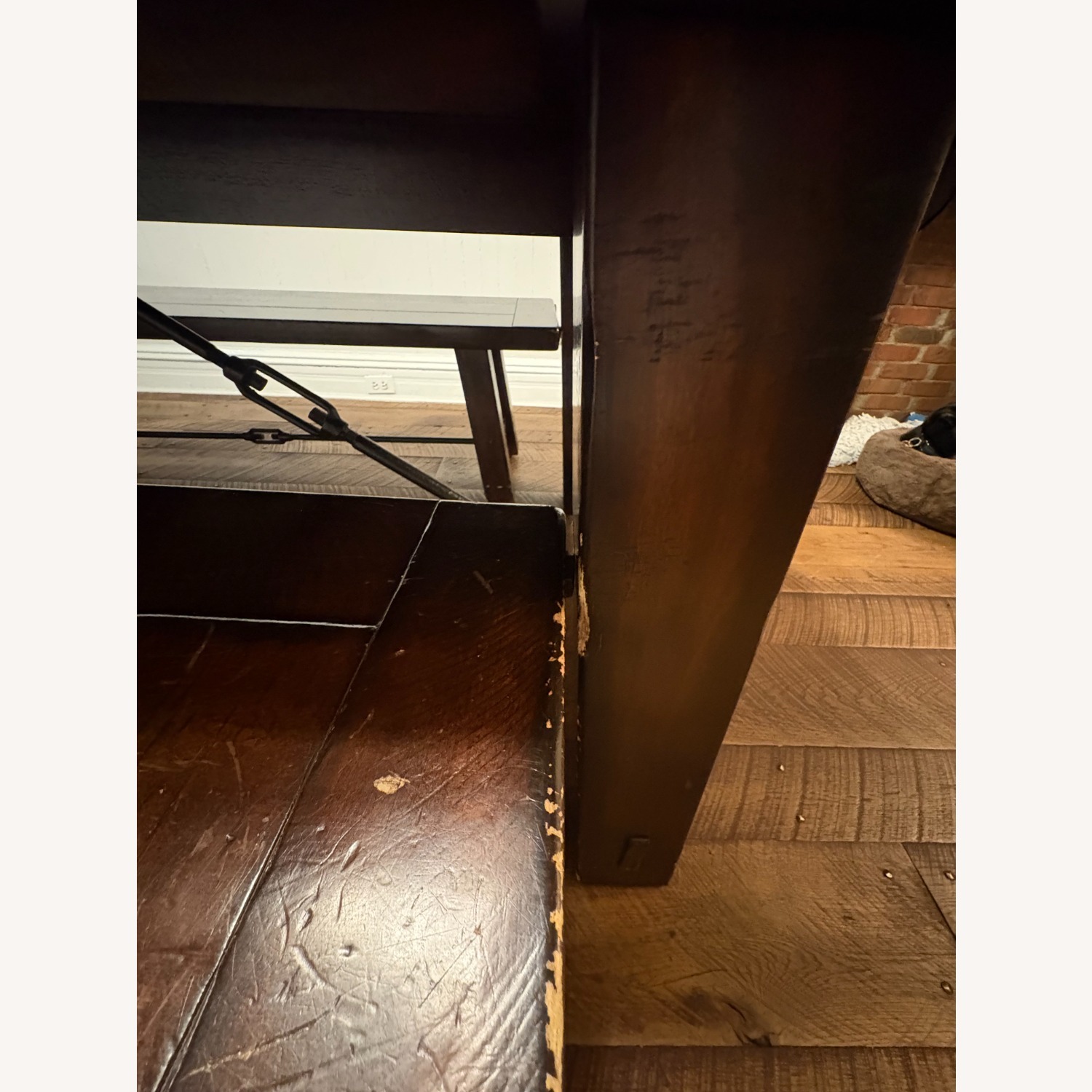 Pottery Barn Dark Brown Wood Dining Table - image-2