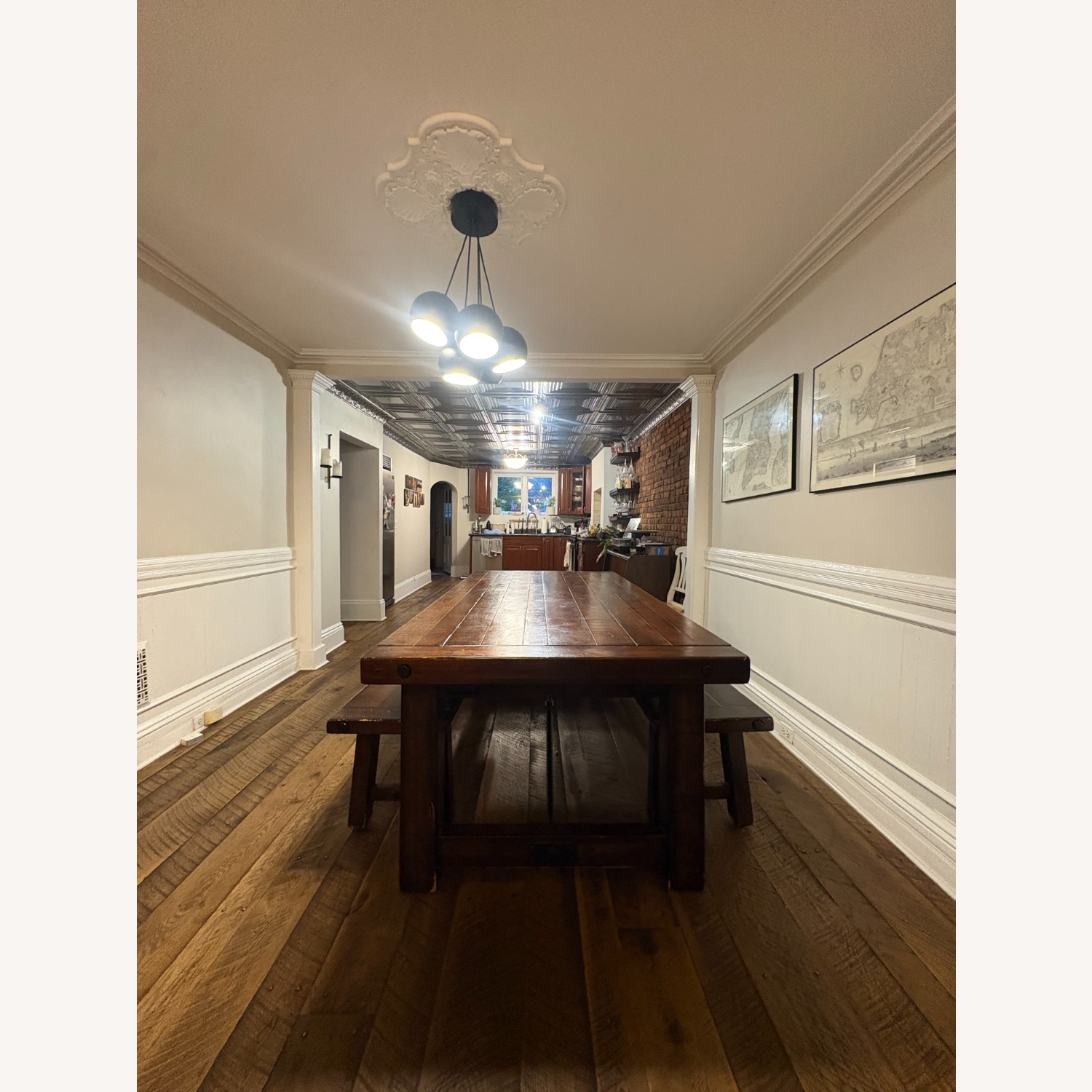 Pottery Barn Dark Brown Wood Dining Table - image-1