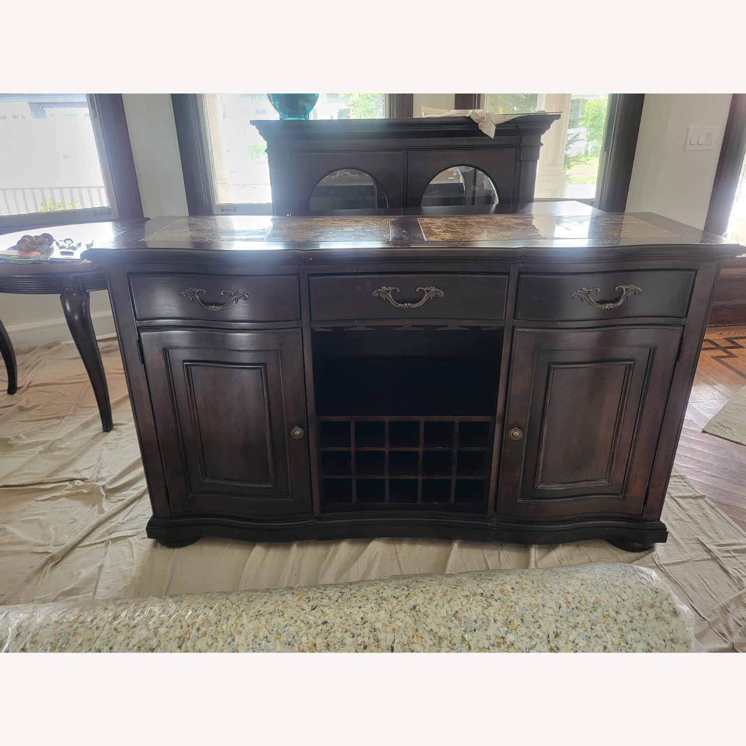 Bernhardt Stone-Inlay Buffet W 15 Bottle Wine Rack - image-2