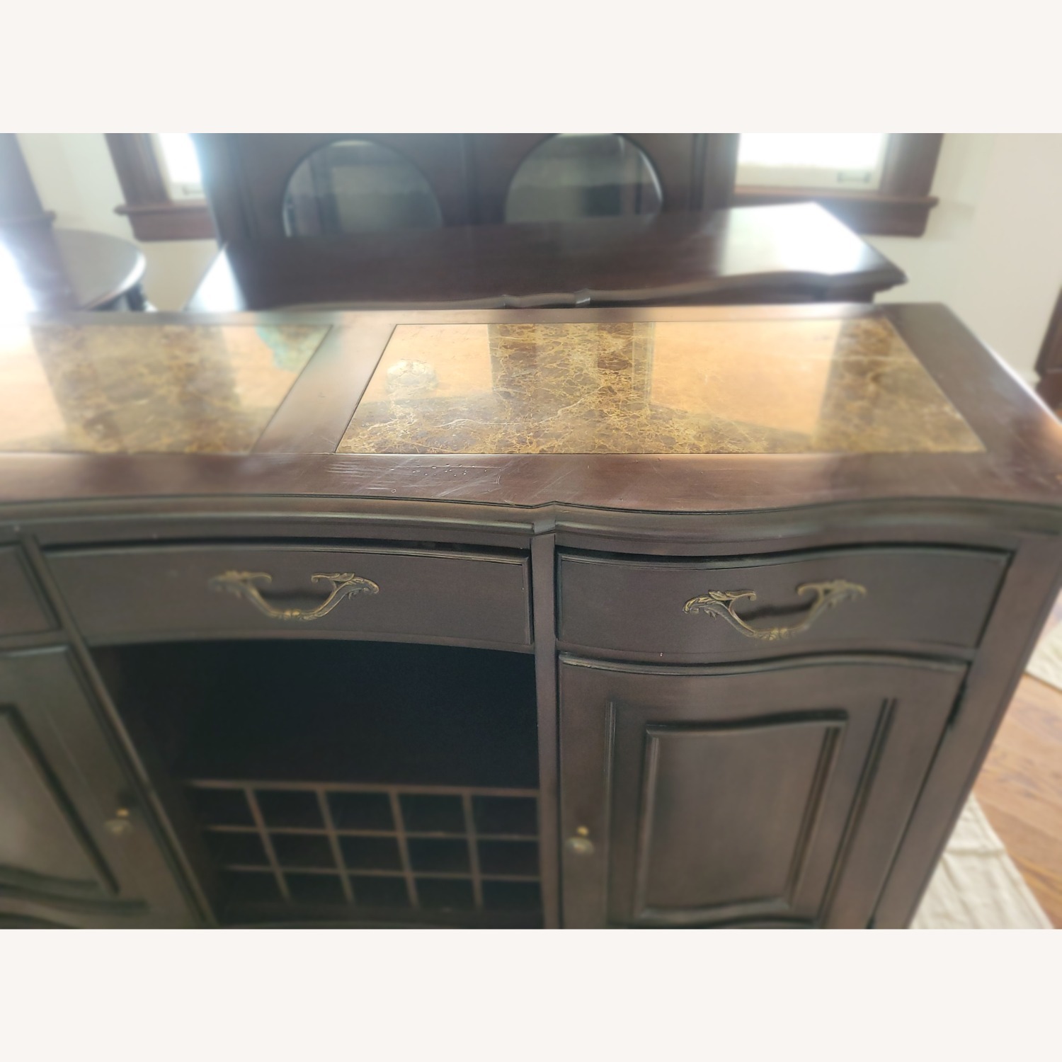 Bernhardt Stone-Inlay Buffet W 15 Bottle Wine Rack - image-3