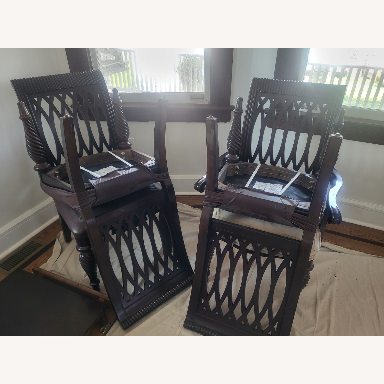 Bernhardt 6 Lattice-Back Chairs - image-3