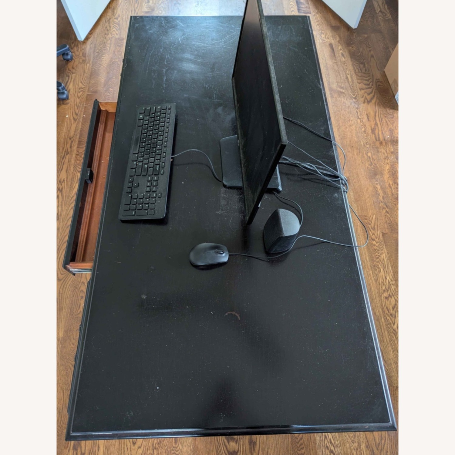 Solid Black Executive Desk w 7 Drawers  - image-6