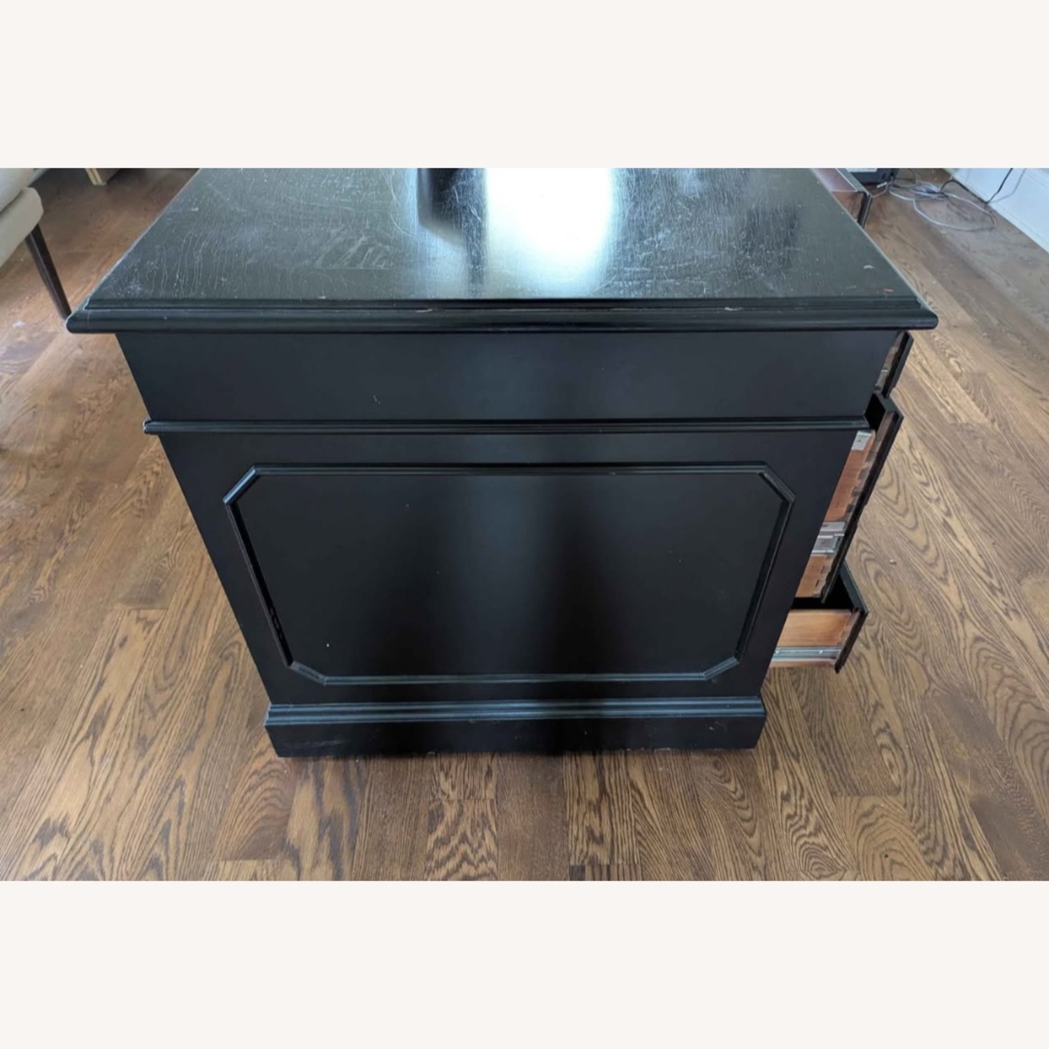 Solid Black Executive Desk w 7 Drawers  - image-3