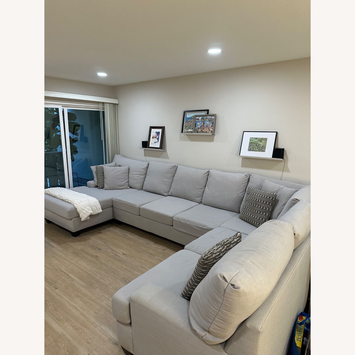 Living Spaces Light Gray 3+ Piece Sectional - image-2